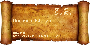 Berbuch Róza névjegykártya